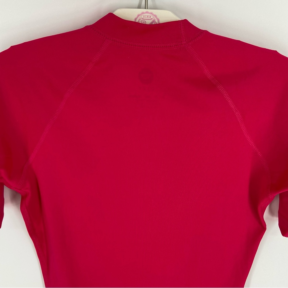 NWT Roxy Hot Pink Black UPF 50 Whole Hearted Short Sleeve Rashguard Size Small - Picture 7 of 11